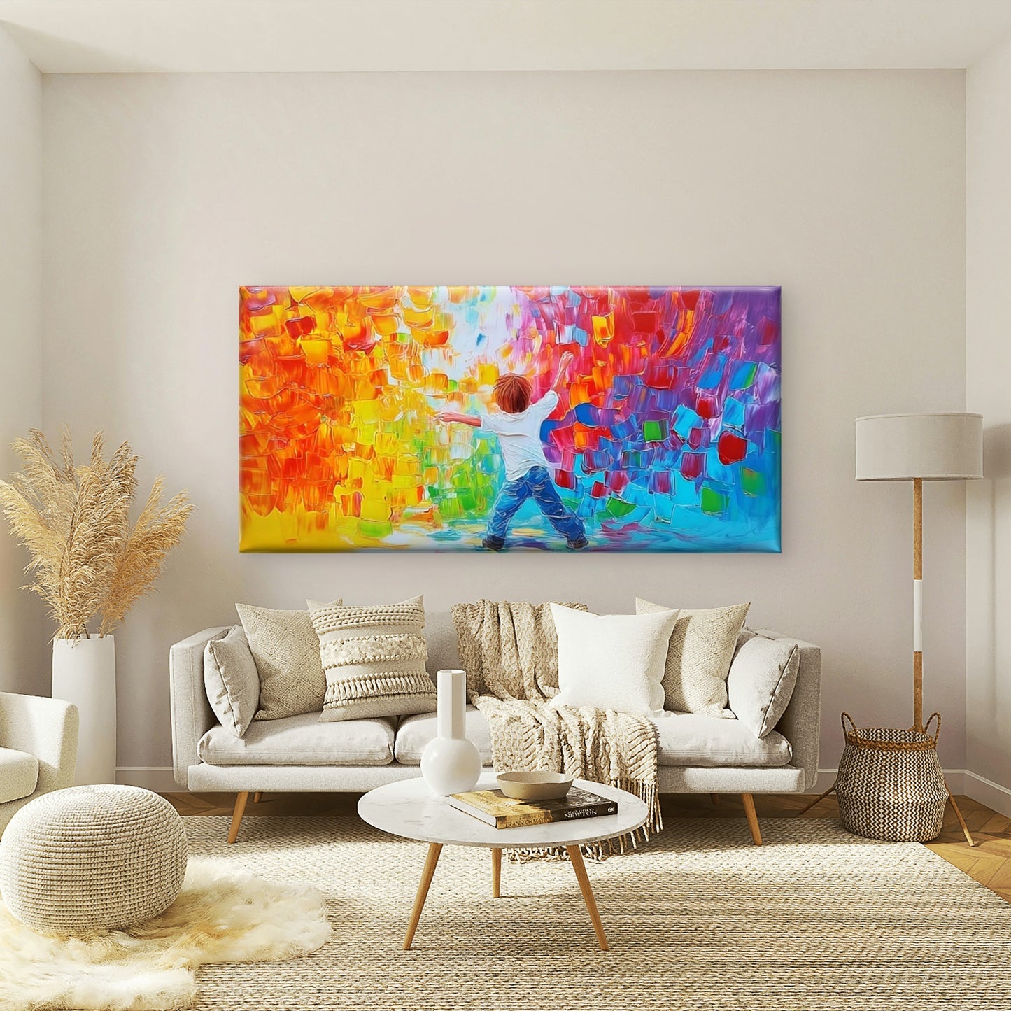 Colorful Abstract Design Wall Art Canvas Office Home Room Framed 120x60cm - Bella Home Decor