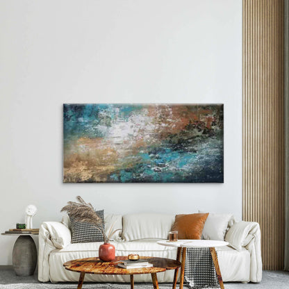 Abstract Painting with Vibrant Wall Art Canvas Office Home Room Framed 120x60cm - Bella Home Decor