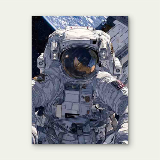 SpaceX Retro Art Sci Fi Art Astronaut 60x90cm Metal Print Ready to Hang