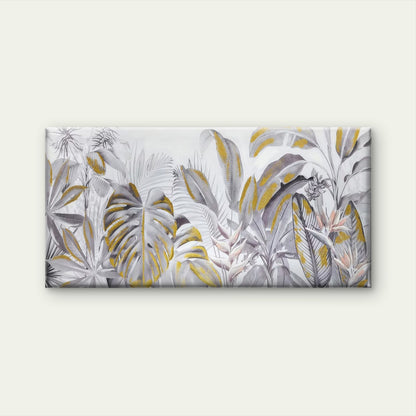 Leaves And Golden Accents Wall Art Canvas Office Home Room Framed 120x60cm