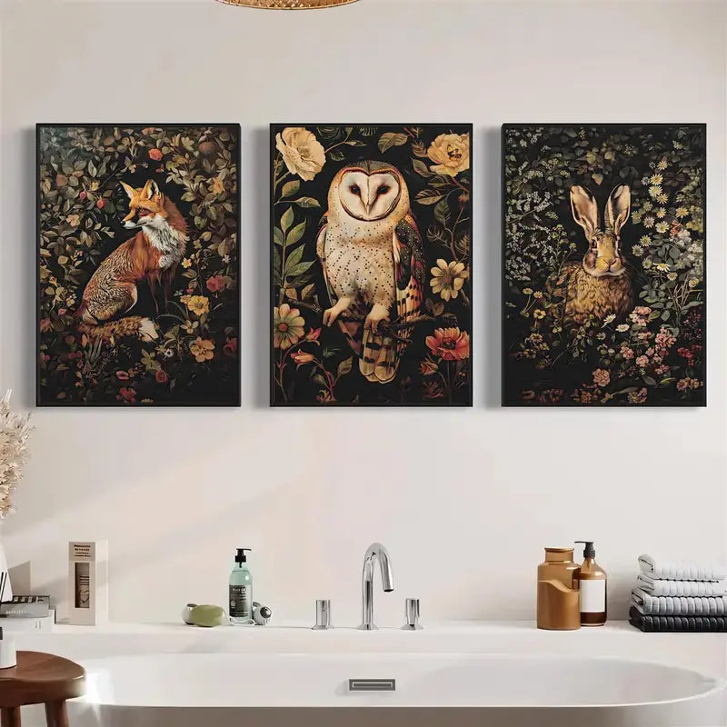 3pcs Sala De Estar Metal Print Ready to Hang Art