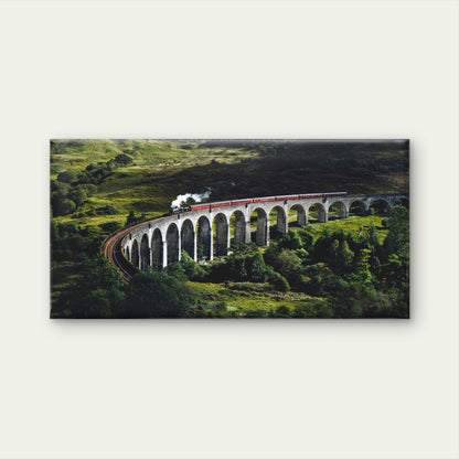 Glenfinnan Viaduct Steam Train Wall Art Canvas Office Home Room Framed 120x60cm