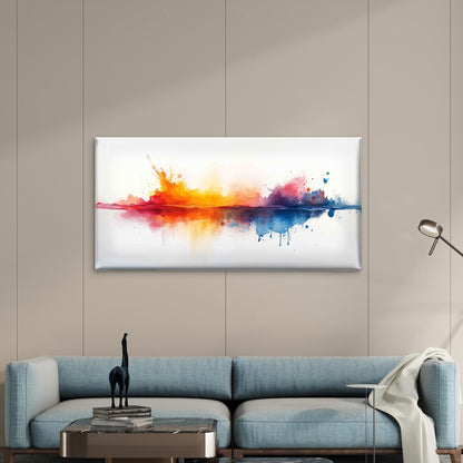 Vibrant Burst: Abstract Waterco Wall Art Canvas Office Home Room Framed 120x60cm - Bella Home Decor