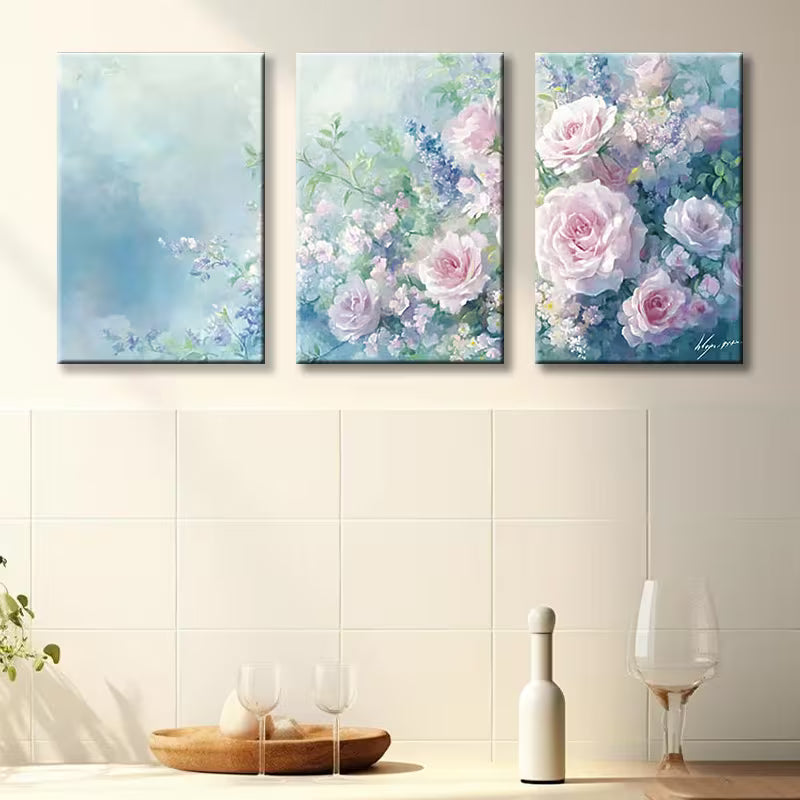3pcs Elegant Bouquet Design Wall Art Set Canvas Framed 40x60cm - High Quality Print 100% Australian Made Wall Canvas Ready to Hang