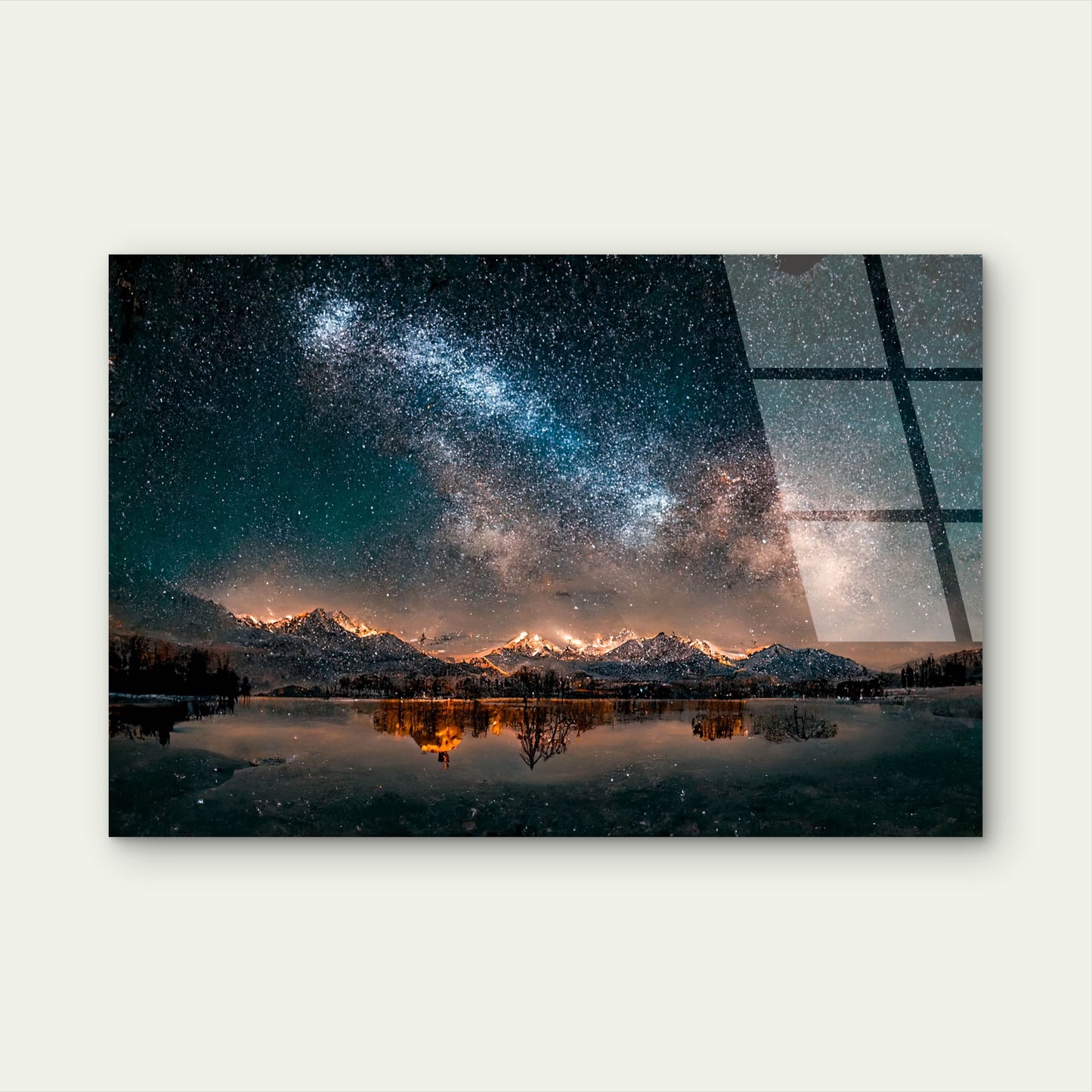 Galaxy Above The Lake In Xinjiang China  Acrylic Glass Printing Wall Art Australian Made Quality