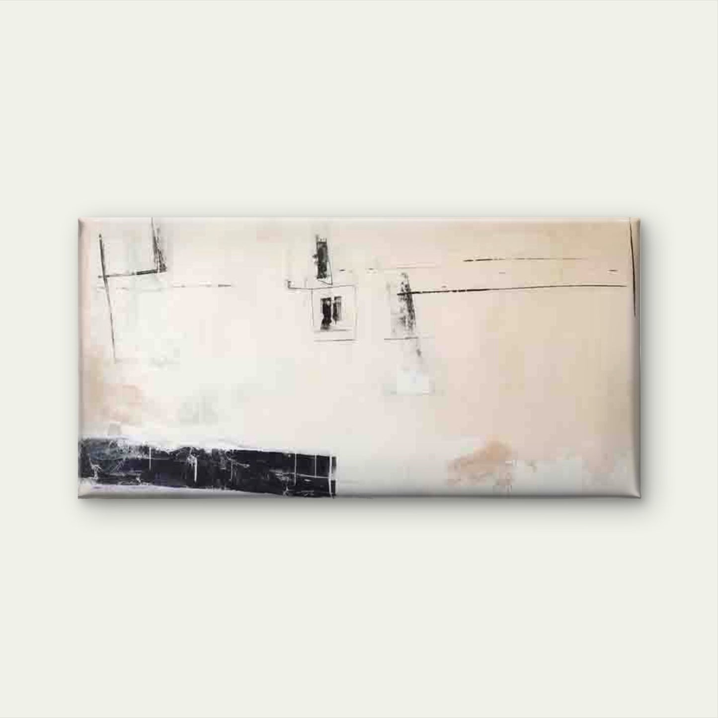Minimalist Abstract Geometric Wall Art Canvas Office Home Room Framed 120x60cm - Bella Home Decor