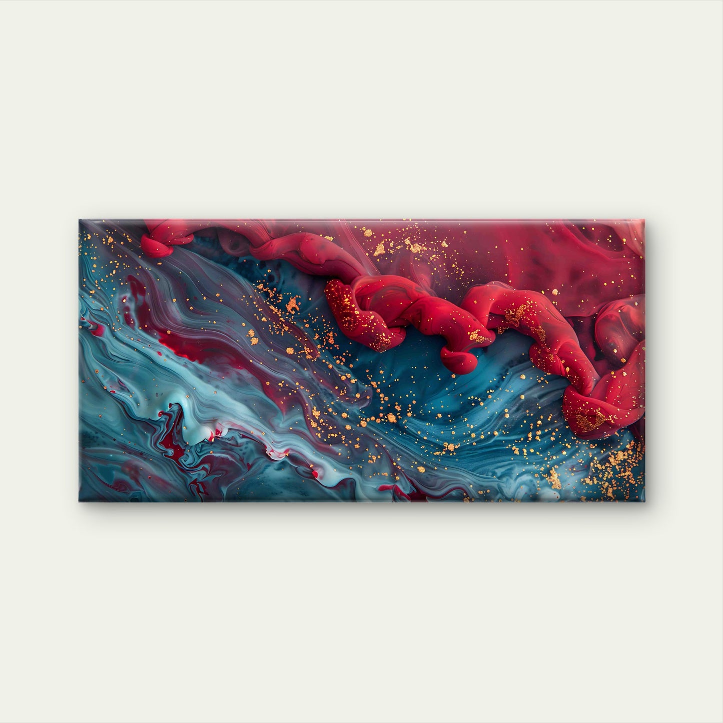Abstract View of Colour Mixing Wall Art Canvas Office Home Room Framed 120x60cm - Bella Home Decor