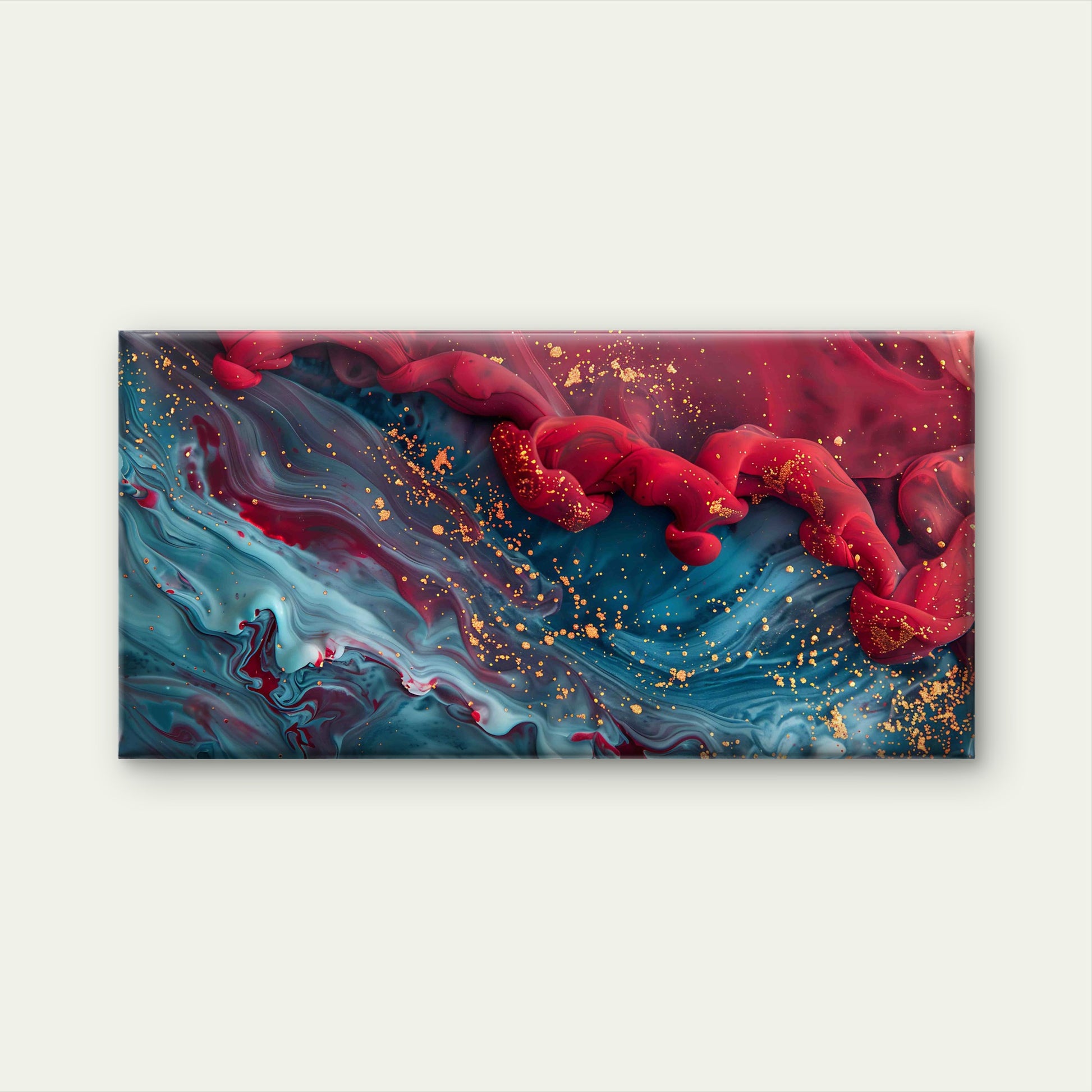Abstract View of Colour Mixing Wall Art Canvas Office Home Room Framed 120x60cm - Bella Home Decor