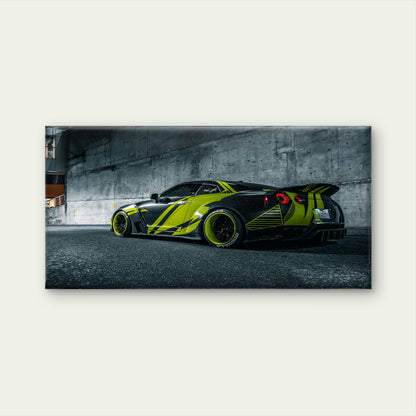 Highly Customized Nissan GT R Sports Car Wall Art Canvas Office Home Room Framed 120x60cm