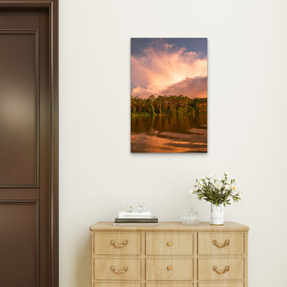 Amazon Rainforest River Sunset Vista 40x60cm Metal Print Ready to Hang