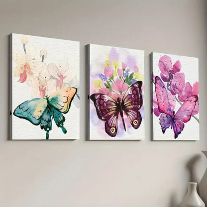 3pcs Modern Fashion Butterfly Animal Abstract Art Landscape Wall Art Canvas Unframed - High Quality Print 100% Australian Made Wall Canvas