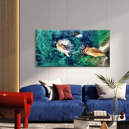Ocean Reef Coast Landscape Wall Art Canvas Office Home Room Framed 120x60cm