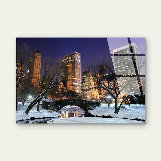Central Park Gapstow Bridge Acrylic Glass Printing Wall Art Australian Made Quality