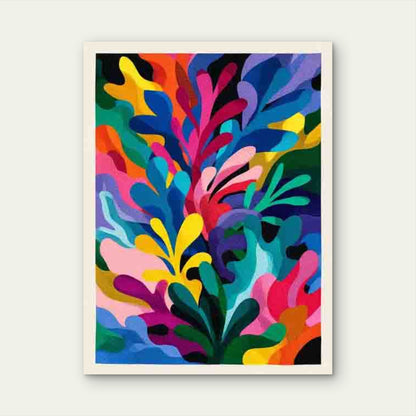 Abstract Maximalist with Bold Multicolor Palette Metal Print Ready to Hang