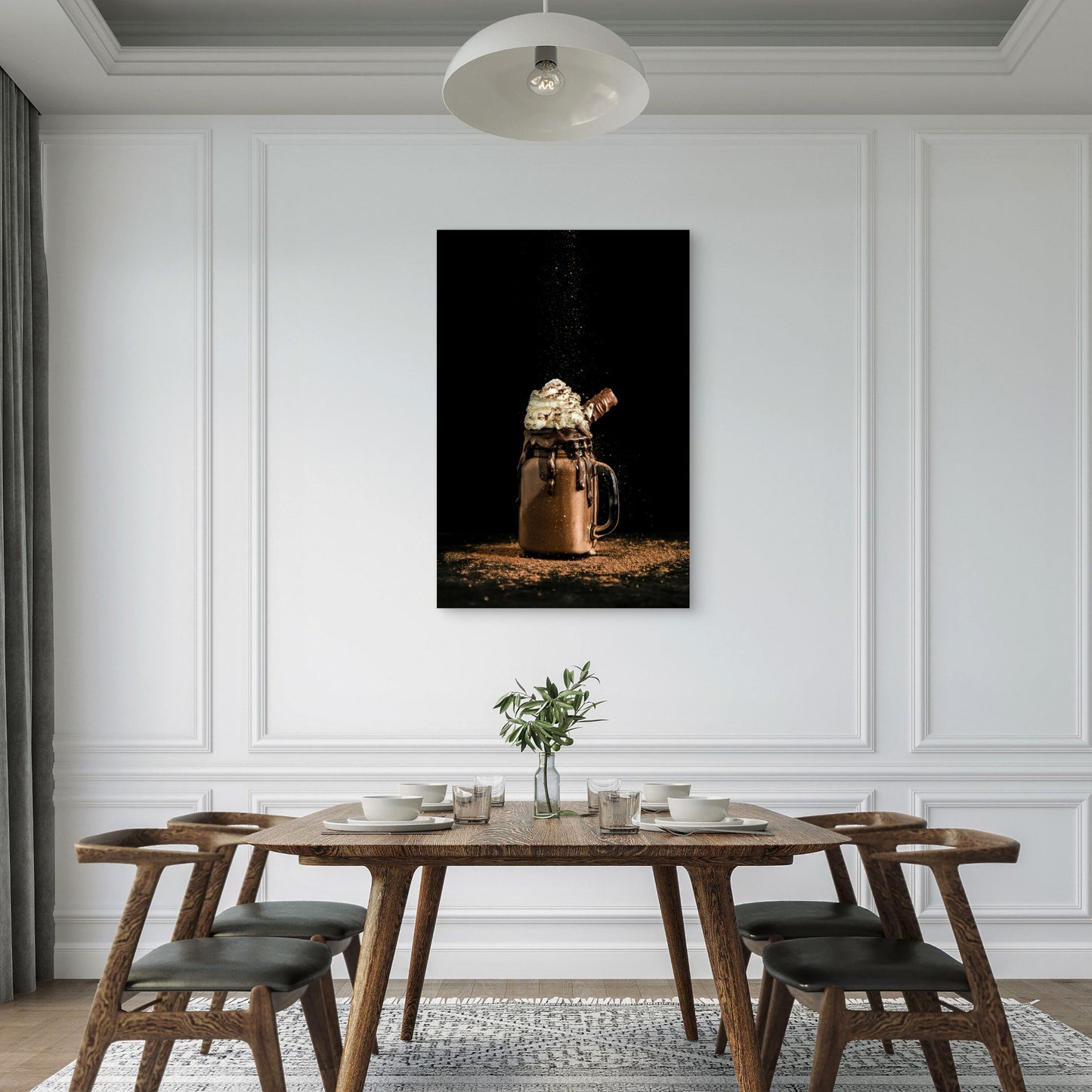 Decadent Chocolate Milkshake in Mason Jar 40x60cm Metal Print Ready to Hang