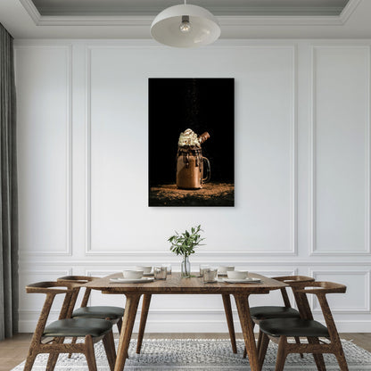 Decadent Chocolate Milkshake in Mason Jar 40x60cm Metal Print Ready to Hang