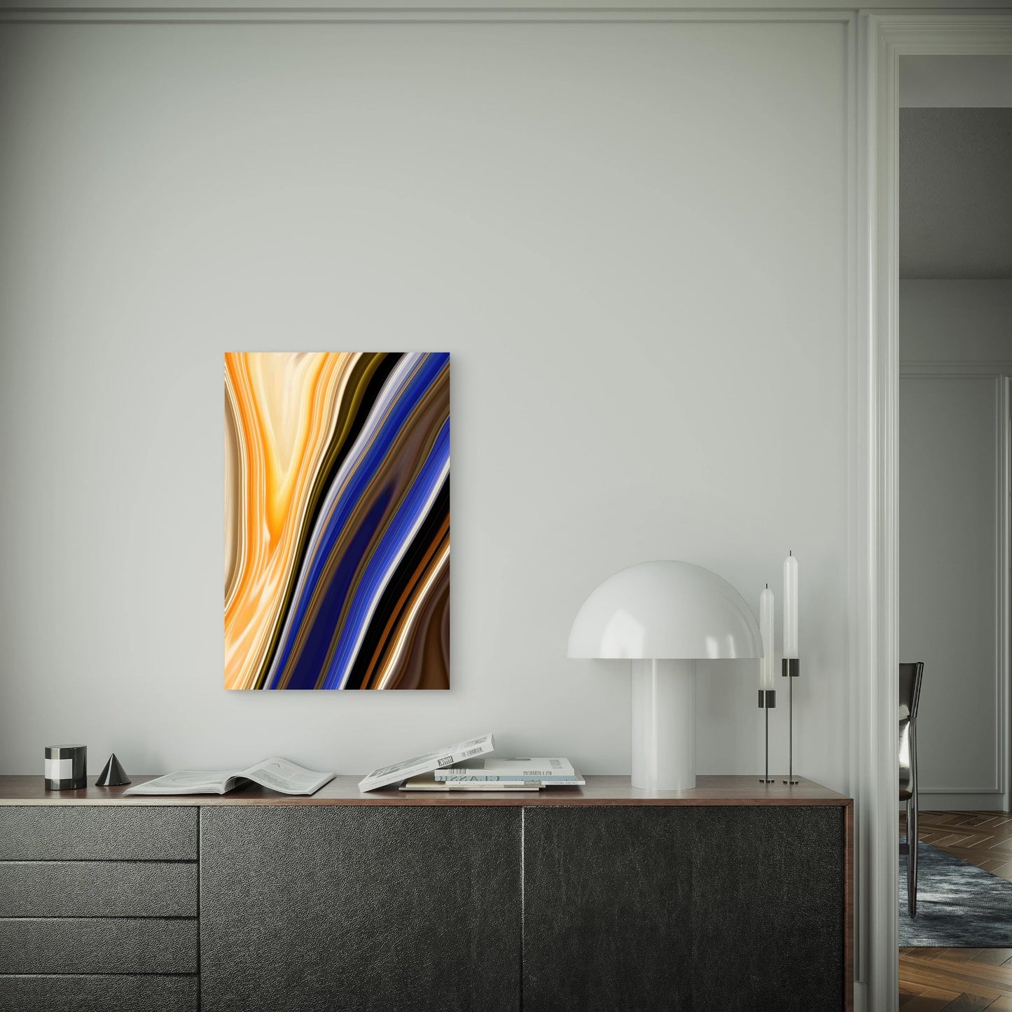 Colorful Abstract Background With a Blue  60x90cm Metal Print Ready to Hang