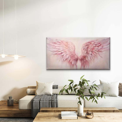 Abstract Pink Angel Wings Wall Art Canvas Office Home Room Framed 120x60cm - Bella Home Decor