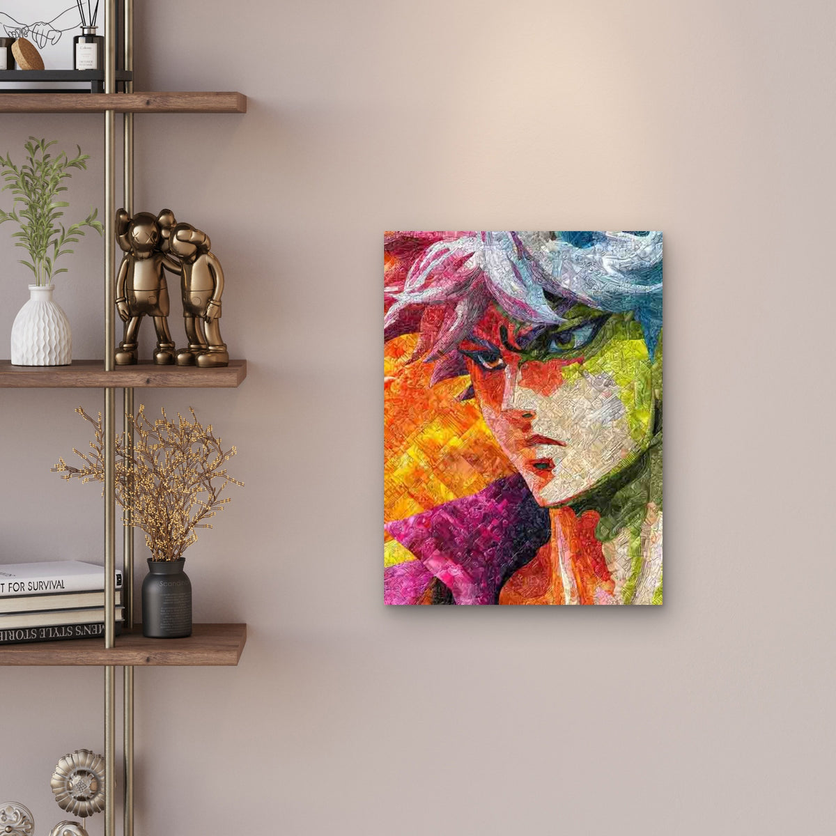 Alcohol Ink Mosaic Anime Character 60x90cm Metal Print Ready to Hang