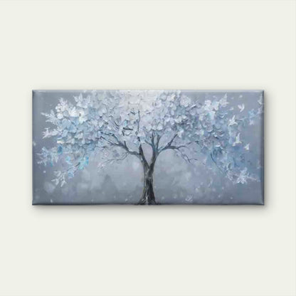 Blue And White Fantasy Tree Wall Art Canvas Office Home Room Framed 120x60cm - Bella Home Decor