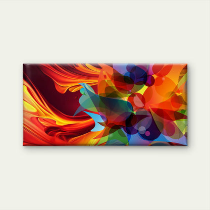 Vibrant Rhythms Of Abstract Wall Art Canvas Office Home Room Framed 120x60cm