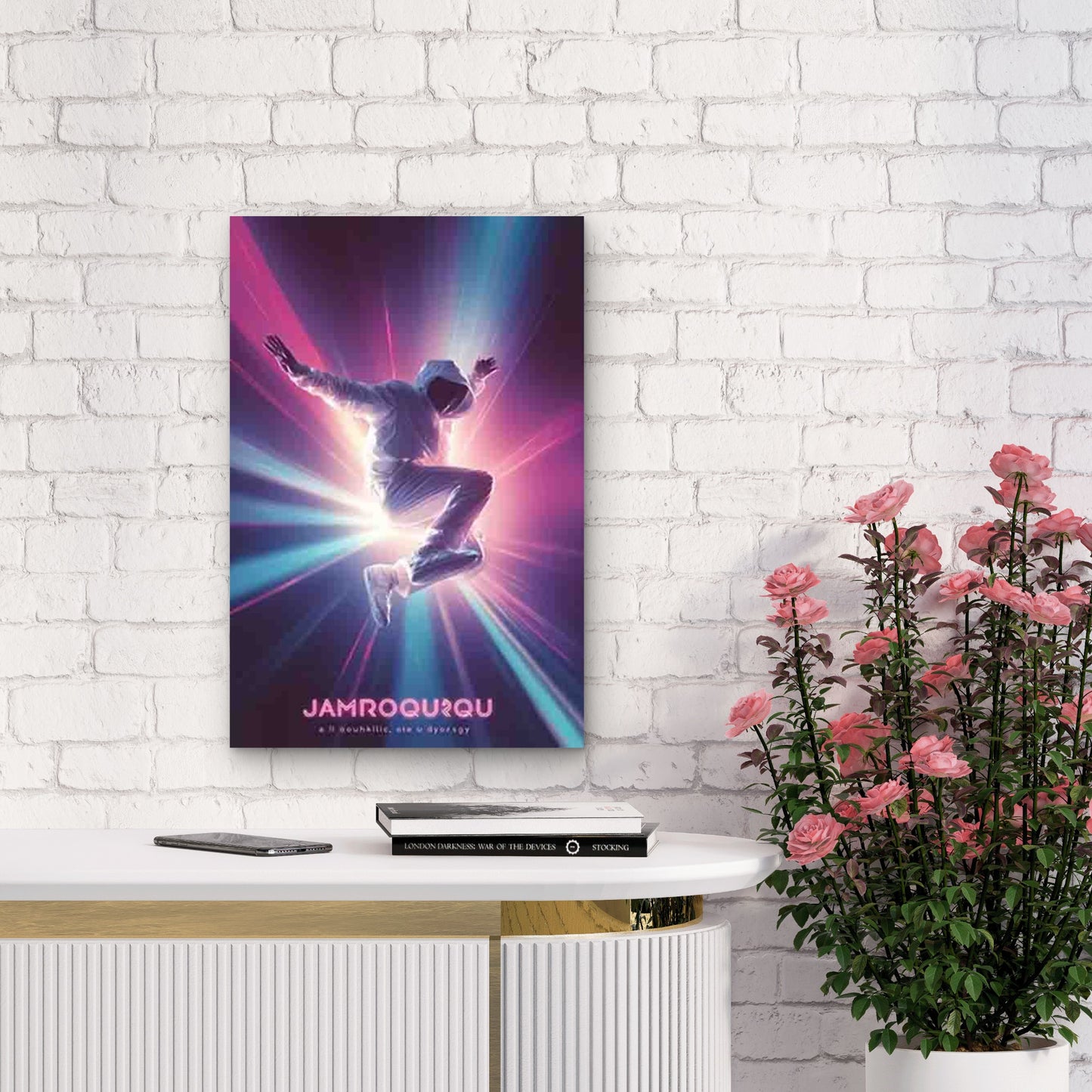 Featuring Neon Velocity Leap Metal Print Ready to Hang - Bella Home Decor