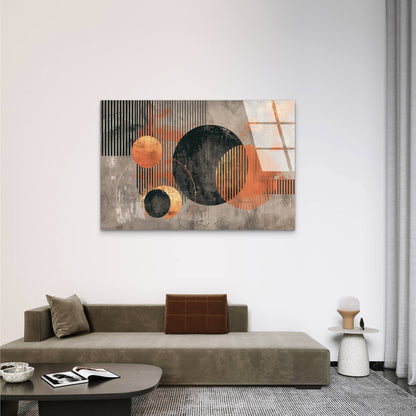 Bauhaus Geometric Circle Lines Acrylic Glass Printing Wall Art Australian Made Quality