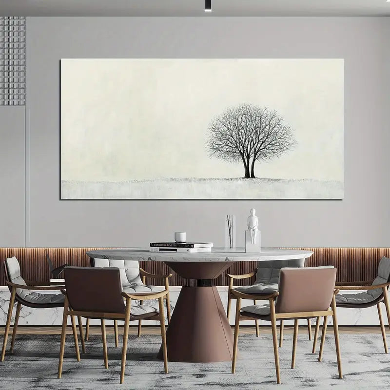 Black and White Tree Modern Wall Art canvas office home room framed 120x60cm - Bella Home Decor