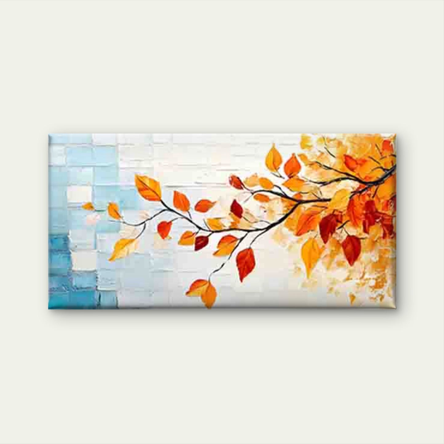 Autumn Leaf Black Branch Wall Art Canvas Office Home Room Framed 120x60cm - Bella Home Decor