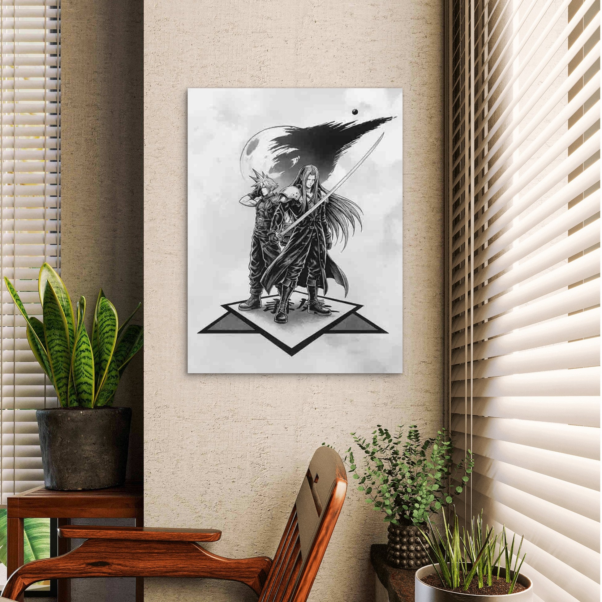 Final Fantasy Artwork Modern Retro 40x60cm Metal Print Ready to Hang - Bella Home Decor
