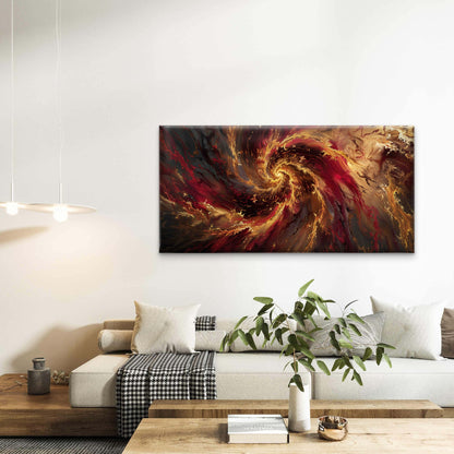 Celestial Vortex Of Gold Wall Art Canvas Office Home Room Framed 120x60cm - Bella Home Decor