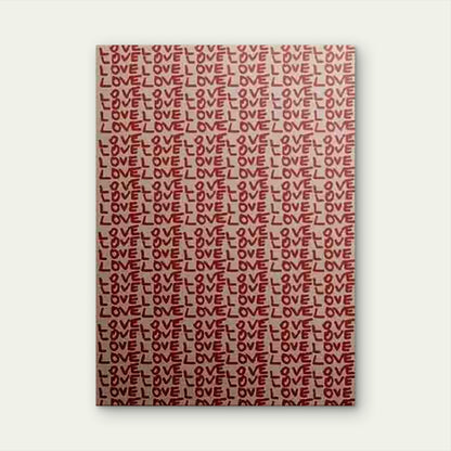 Red LOVE Letters Pattern Artwork 60x90cm Metal Print Ready to Hang - Bella Home Decor