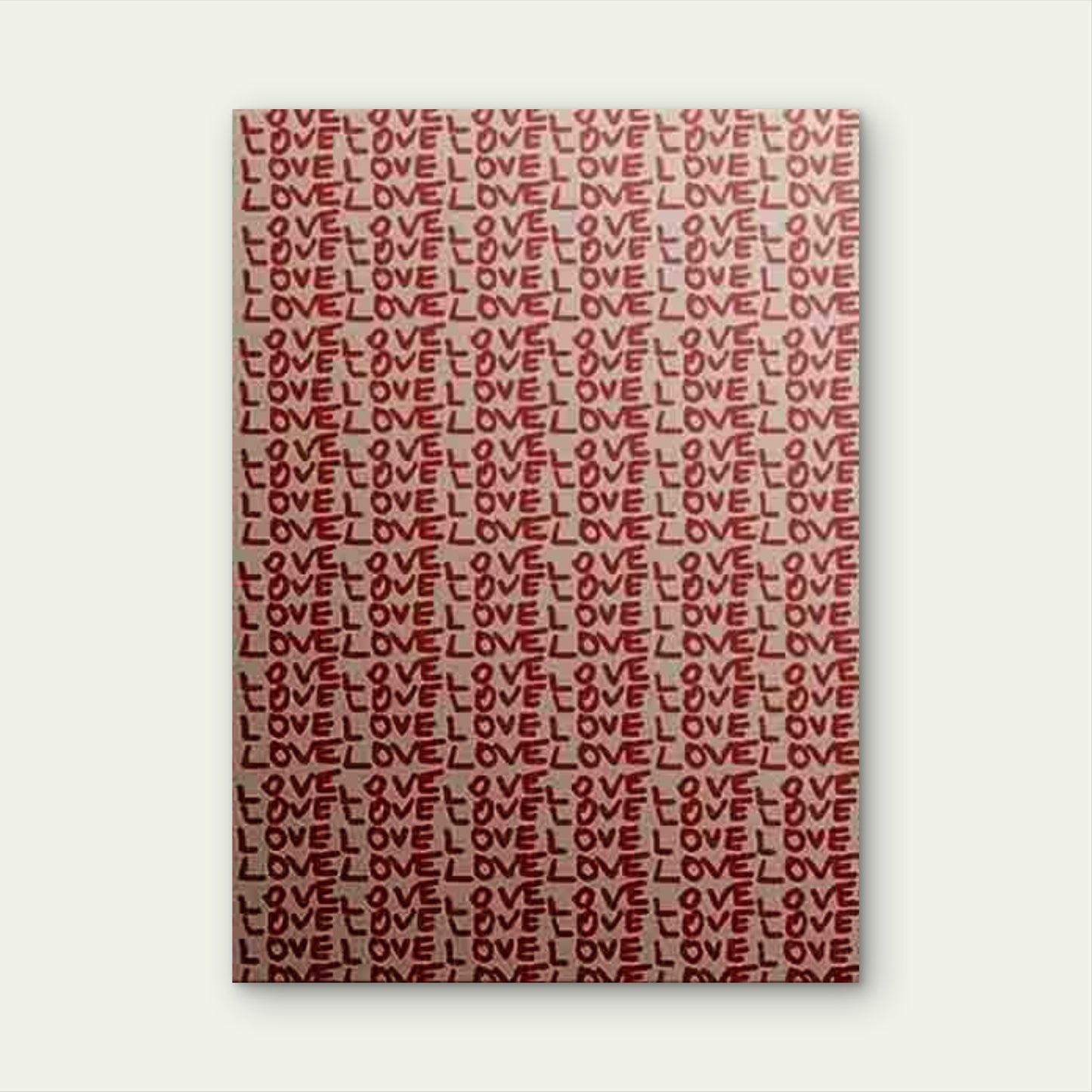 Red LOVE Letters Pattern Artwork Metal Print Ready to Hang - Bella Home Decor