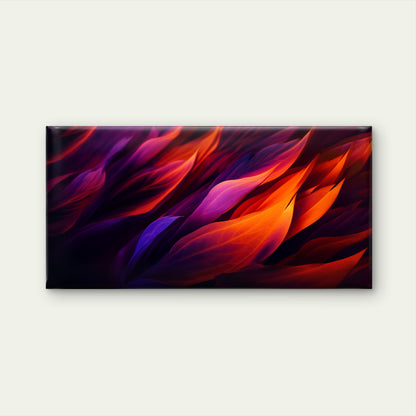 Abstract Purple Orange Leaf Wall Art Canvas Office Home Room Framed 120x60cm
