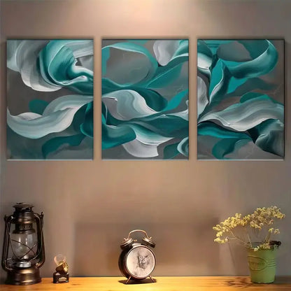 3pcs Modern Fluid Design Metal Print Ready to Hang Art