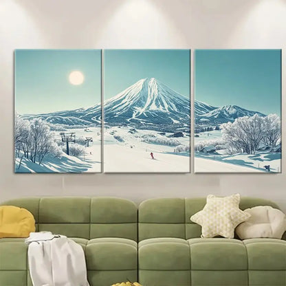 3pcs Japanese Hokkaido Niseko Ski Resort Metal Print Ready to Hang Art