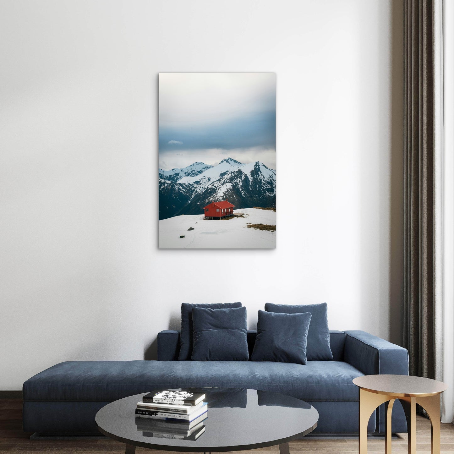 Brewster Hut in Mount Aspiring National Park, New Zealand 40x60cm Metal Print Ready to Hang