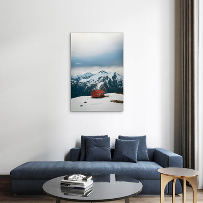 Brewster Hut in Mount Aspiring National Park, New Zealand 40x60cm Metal Print Ready to Hang