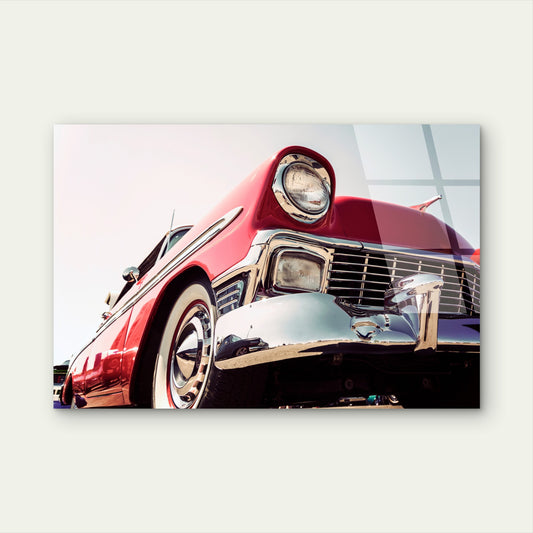 1956 Chevrolet Bel Air Red Vintage Car Acrylic Glass Printing Wall Art Australian Made Quality