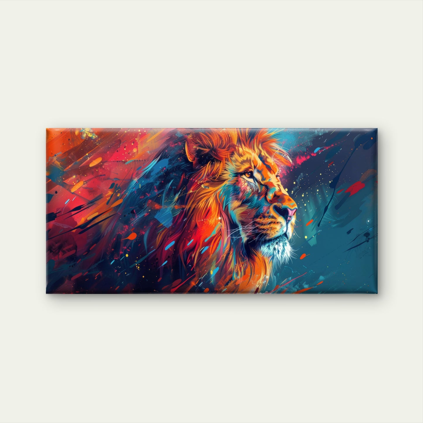 Majestic King Of Color Wall Art Canvas Office Home Room Framed 120x60cm