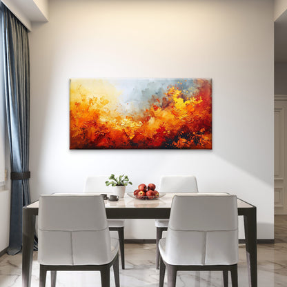 Orange Yellow Red Abstract Wall Art Canvas Office Home Room Framed 120x60cm