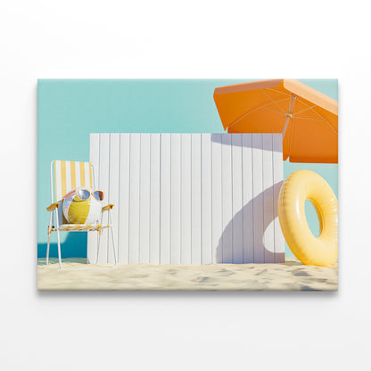 Beach Sand with Chair and Board Wall Art Decor 100% Australian Made