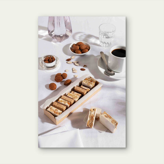 High Angle Delicious Nougats Coffee Cup 40x60cm Metal Print Ready to Hang