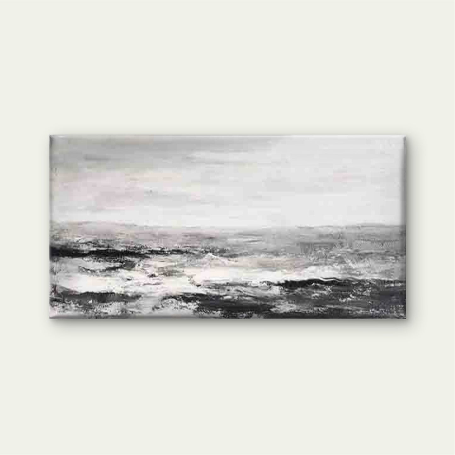 Black and White Coastal Wave Wall Art Canvas Office Home Room Framed 120x60cm - Bella Home Decor
