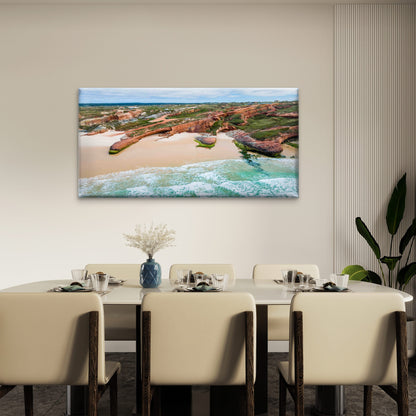 Aerial View Beautiful Ocean Wall Art Canvas Office Home Room Framed 120x60cm