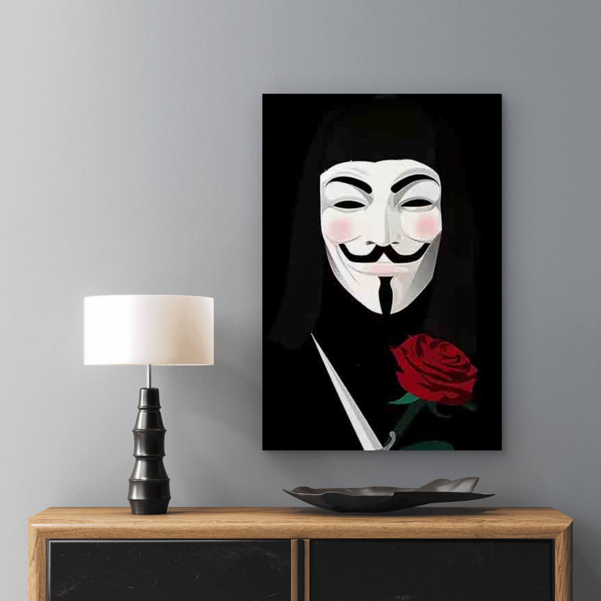 Vendetta Iconic Character 60x90cm Metal Print Ready to Hang