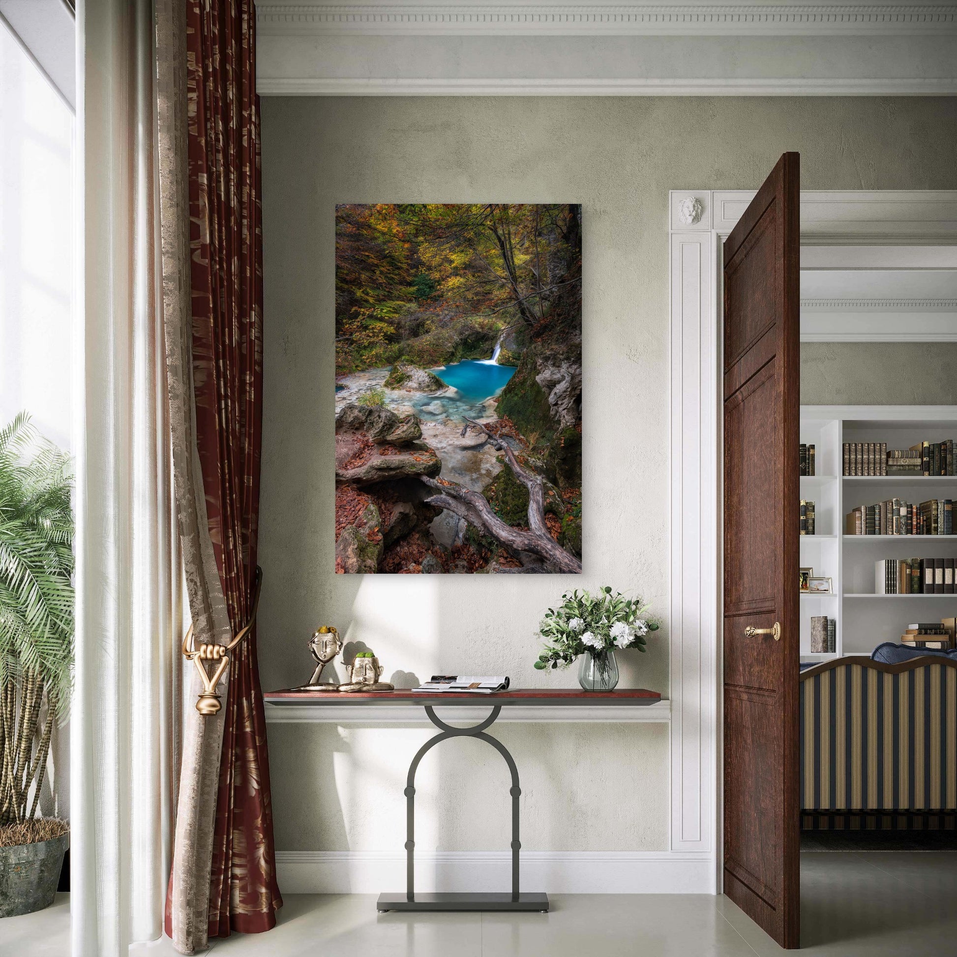 Turquoise Water Spring Autumn Forest 40x60cm Metal Print Ready to Hang