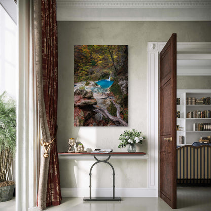 Turquoise Water Spring Autumn Forest 40x60cm Metal Print Ready to Hang
