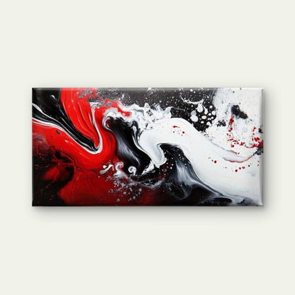 Abstract Red White Black Fluid Wall Art Canvas Office Home Room Framed 120x60cm - Bella Home Decor