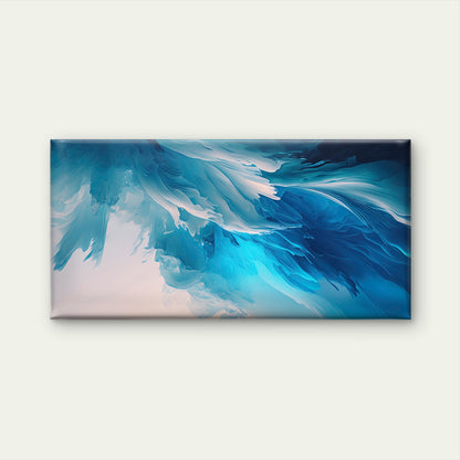 Ocean Wave Blue Abstract Wall Art Canvas Office Home Room Framed 120x60cm